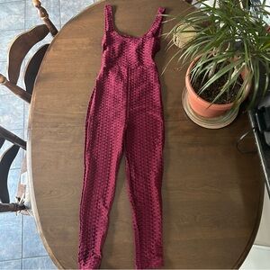 Bubble Burgundy Jumpsuit Low Back